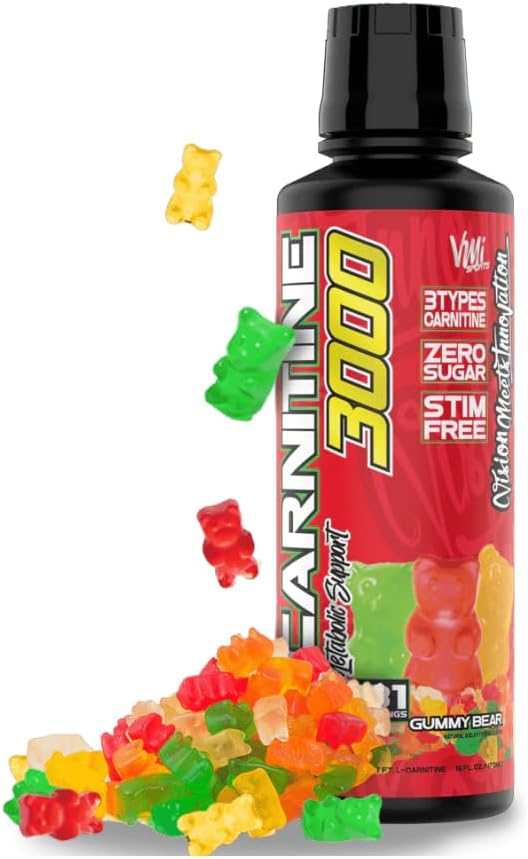 L- Carnitin 3000 Tekuté 124; 3000 mg Carnitin dodatek 124; Zero Calorie Zero Sugar Keto Friendly for Men and Women - Great Ochutnávání 124; 31 Servings (Gummy Bear, 16 fl. oz.)