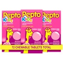 Pepto Kid 's Chewable Tablet for Heartburn, acid Indigestion, Sour Stomach, and Upset Stomach, Bubblegum Flavor, 72 Celkem (3 balení po 24)