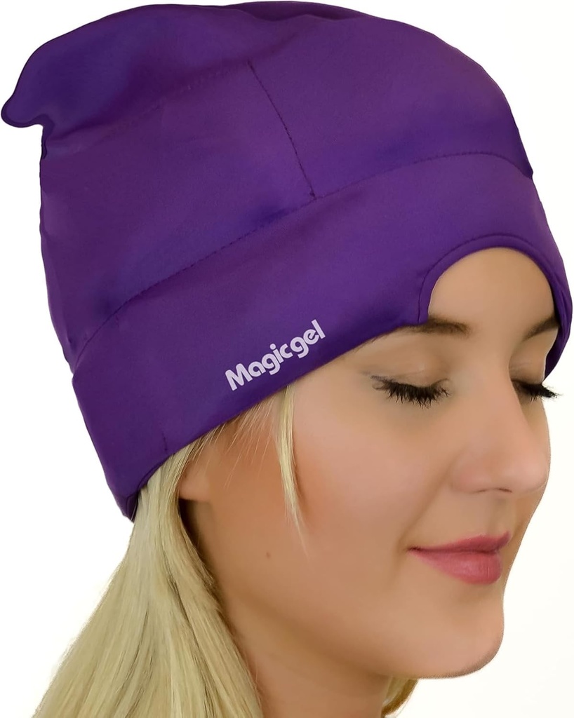 Magic Gel Migréna Ledová hlava Wrap - Real Migréna & Bolest hlavy Relief 124; Původní bolest hlavy Cap 124; Cold, Pohodlné, Dark & Cool; Endorsed by Physicians, Loved by Tisíce - Purple