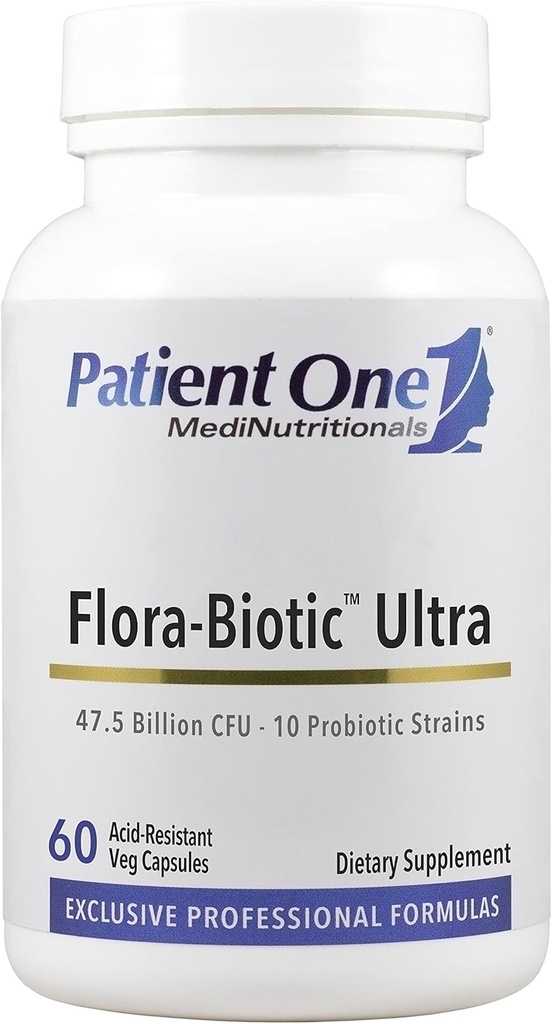 Pacient jedna Flora- Biotické Ultra current 124; Probiotický dodatek k podpoře vyvážená střevní Flora * CF124; 47.5 Miliardy CFU Plus 10 Probiotických drážek CF124; 60 Kapsle
