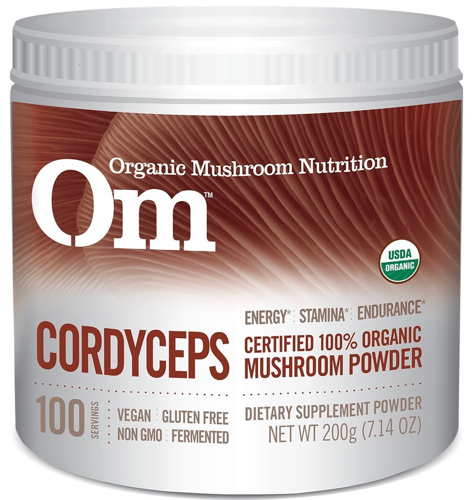 Om Organic Houby Superfood Powder, Cordyceps, 100 Servings, Energy and Endurance Supplement, 7.05 Ounce (balení po 1)