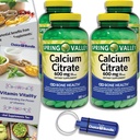 Jarní údolí vápníku Citrát Tablety Dietní dodatek 600 mg 300 Ct 4 pk Choice Bundle (1200 Celkem) + vitamin průvodce & Pill kontejner (6 položek)!