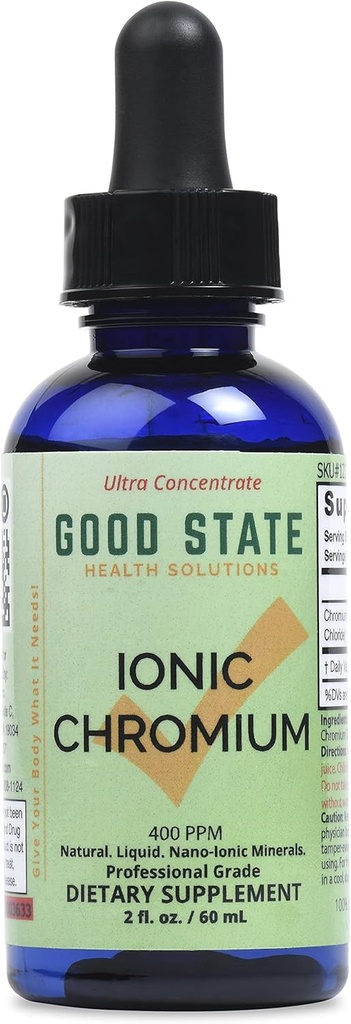 Dobrý stav tekutý iontový chrom Ultra koncentrát - 10 Kapky se rovná 200 mcg - 100 Servings per Bottle