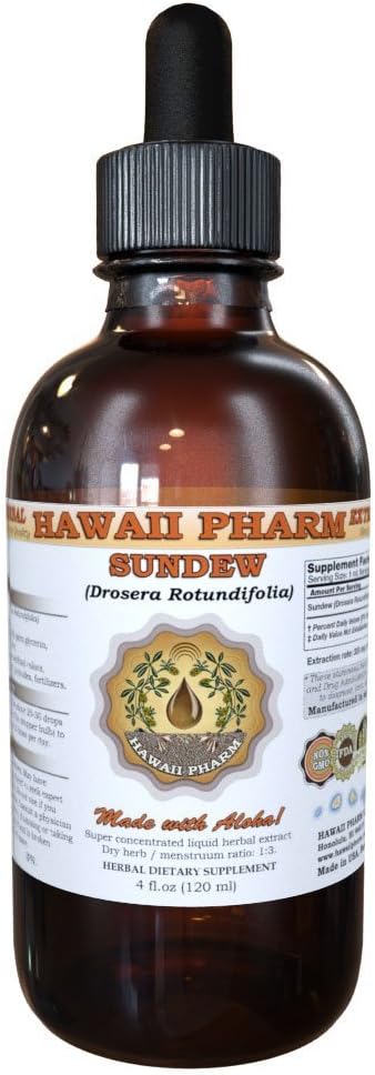 HavaiPharm Sundew Liquid Extract, Sundew (Drosera Rotundifolia) Leaf Powder tinktura, Bylinný dodatek, Made in USA, 2 fl.oz