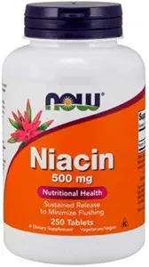 Niacin, 500 mg, Tr 250 Tabs by Now Foods (Balení po 3)