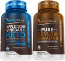 Herbtonika Apple Cider Ocet Kapsle Plus Keto BHB 124; Tuk Burner & Weight Loss Dodatek pro ženy a muže - Premium Ceylon Skořice Kapsle - Efektivní Skořice pilulky pro vylepšené Well- Being