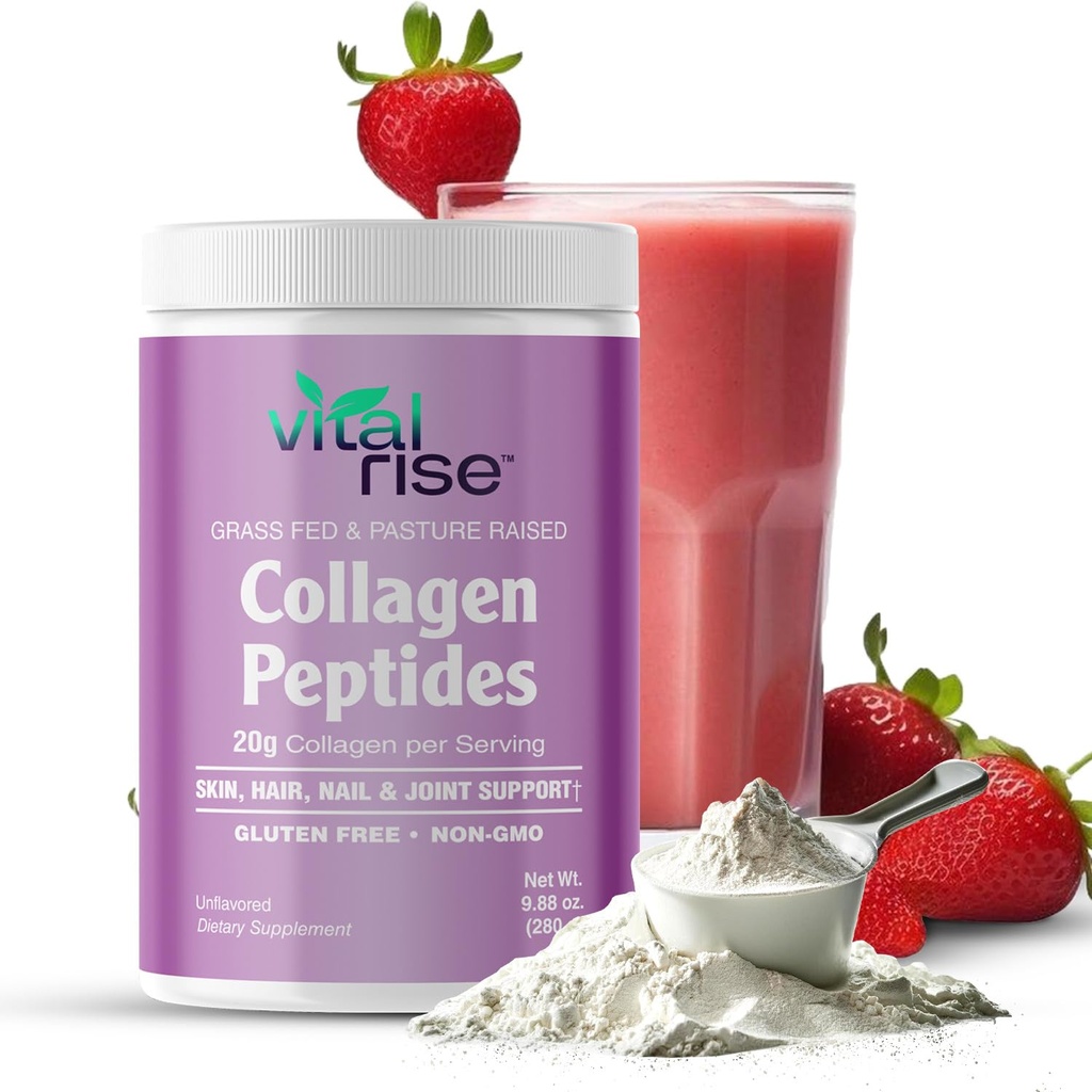 Naturally-Sourced Hydrolyzed Collagen Powder - Vlasy, kůže, hřebíky, a společná podpora - Typ I & III Grass- Fed Collagen Dodatek pro ženy 124; Non- GMO, Dairy-Free CLAS124; 9.88 Oz (280g) Neochucené