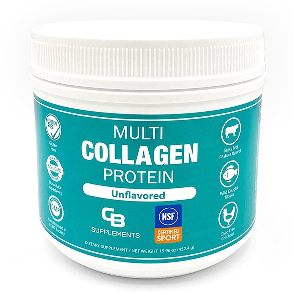 CB doplňky NSF Certified for Sport Multi kolagen protein Powder Bone, kůže, vlasy, a společná podpora CLAS124; Hydrolyzované kolagen doplňky (58 Služeb (Balení 1), bez příchutí)