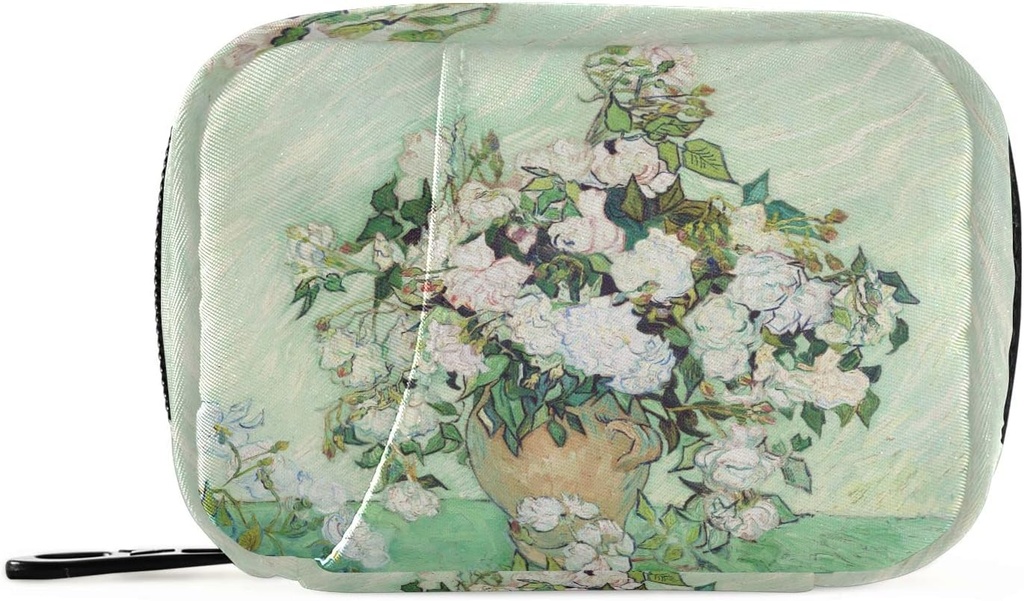 Růže Van Gogh Pill Box 7 Day Pill Pouzdro Taška Cestovní Pill Pořadatel Bag se Zipper Přenosný Týdenní Pouzdro Kompaktní velikost pro Vitamin doplněk držák