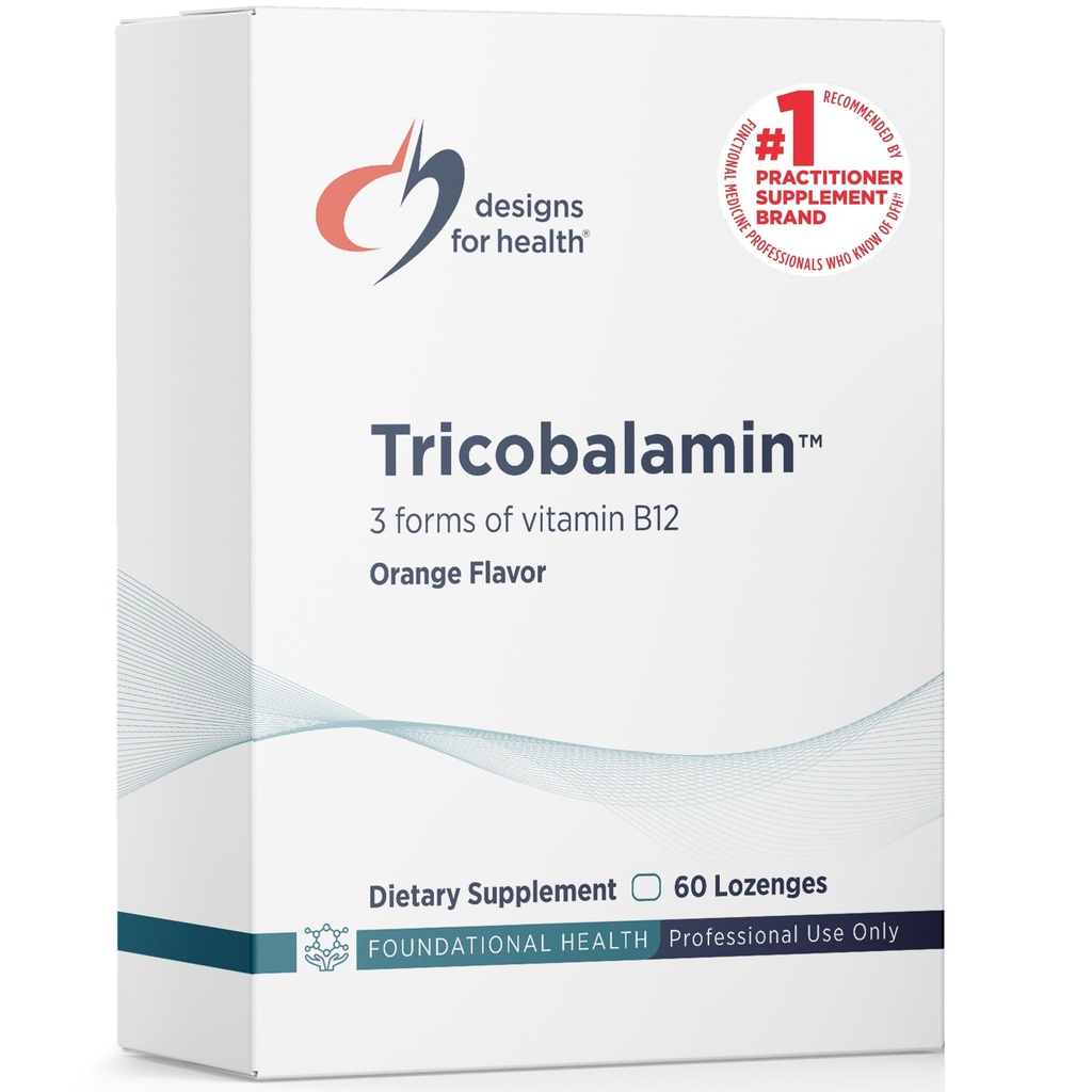 Designs for Health B12 Tricobalamin Lozenges - 3000mcg Triple B12 Quick Disolve Tablets with Methylkobalamin, Adenosylkobalamin + Hydroxokobalamin - Natural Orange Flavor (60 Lozenges)