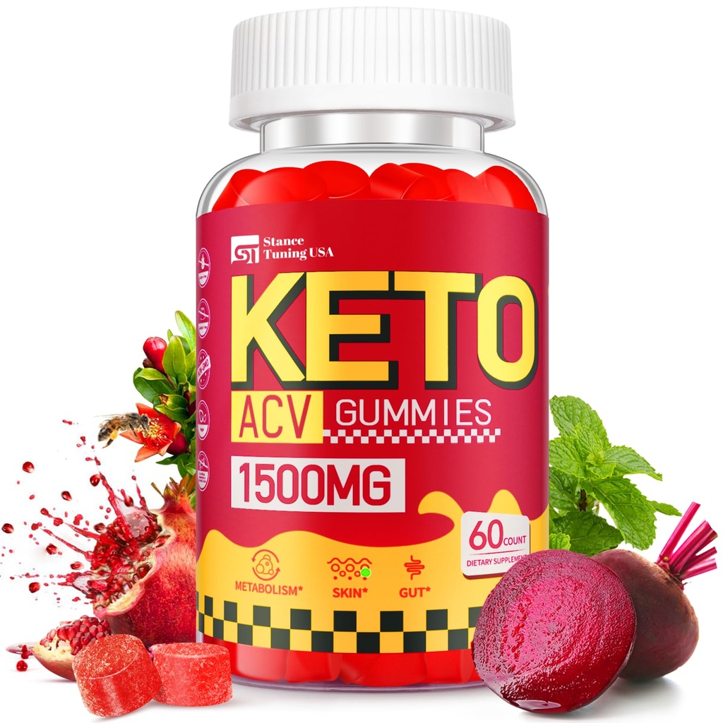 Keto ACV Gummies for Weight Loss - Delicious 1500MG Apple Cider Ocet s matkou, Probiotika, Vitamíny B6 & B12 - Bez cukru, Vegan & Non- GMO - Podporuje Gut zdraví, Metabolismus & Fat Burn pro ženy