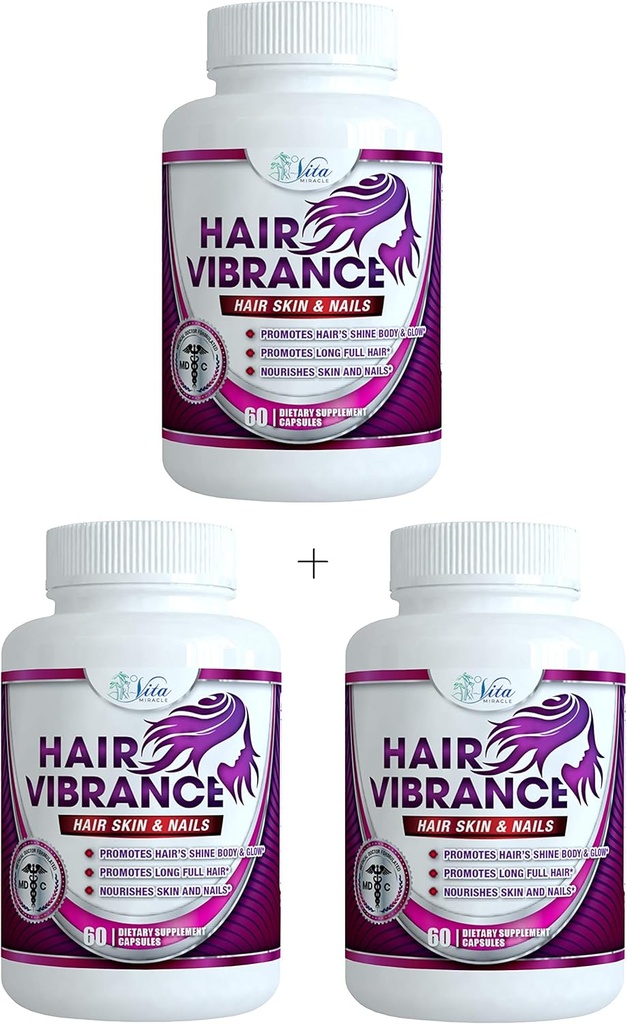 Vlasové vibrace Vlasové kůže a nehtů Vitamíny - Doktor Vyrobeno s 15000mcg Biotin pro růst vlasů a 23 Vlasové růstové vitamíny pro delší lesklé plné zdravé vlasy kůže nehty a řasy (3 Pack)
