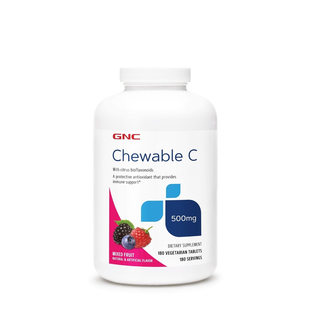 GNC Vitamin C 500mg, Poskytuje imunitní podporu, Smíšené ovoce, 180 Služeb