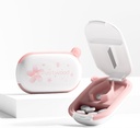 Bílá malá pilulka Cutter Tříska s uzavírací zařízení pro malé a malé pilulky, Odřezává Vitamíny Tablety, Přenosný Excelentní Pill Drtič pro Purse Kapsy