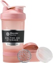 BlenderBottle Shaker Lahvička s Pořadačem a skladováním proteinů, Classic V2 ProStak System, 22- Ounce, Rose Pink