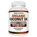Arazo Nutrition Organic Coconut Oil 2000 MG - 100% extra Panna Nerafinovaná studená tlak pro podporu hmotnosti, kůže, vlasy, nehty - 120 Softgel Kapsle
