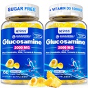 Sugar Free Glucosamine plněné gumy - Glucosamine dodatek Plus Chondroitin, MSM, Kurkuma, Boswellia, Hyaluronic acid, Vitamin D3 & Zinek, 120 Gummies, 60 Služeb