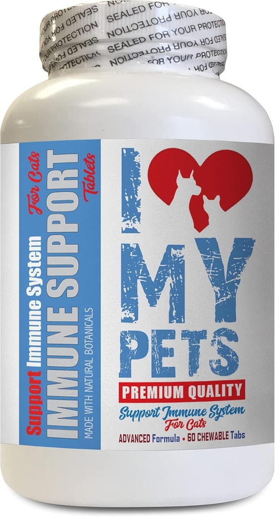 I LOVE MY PETS LLC Starší kočičí dodatek - CAT Imunitate Support - Booster - Zdravý dodatek - Podpora jater pro kočky - 60 léčby (1 lahvička)
