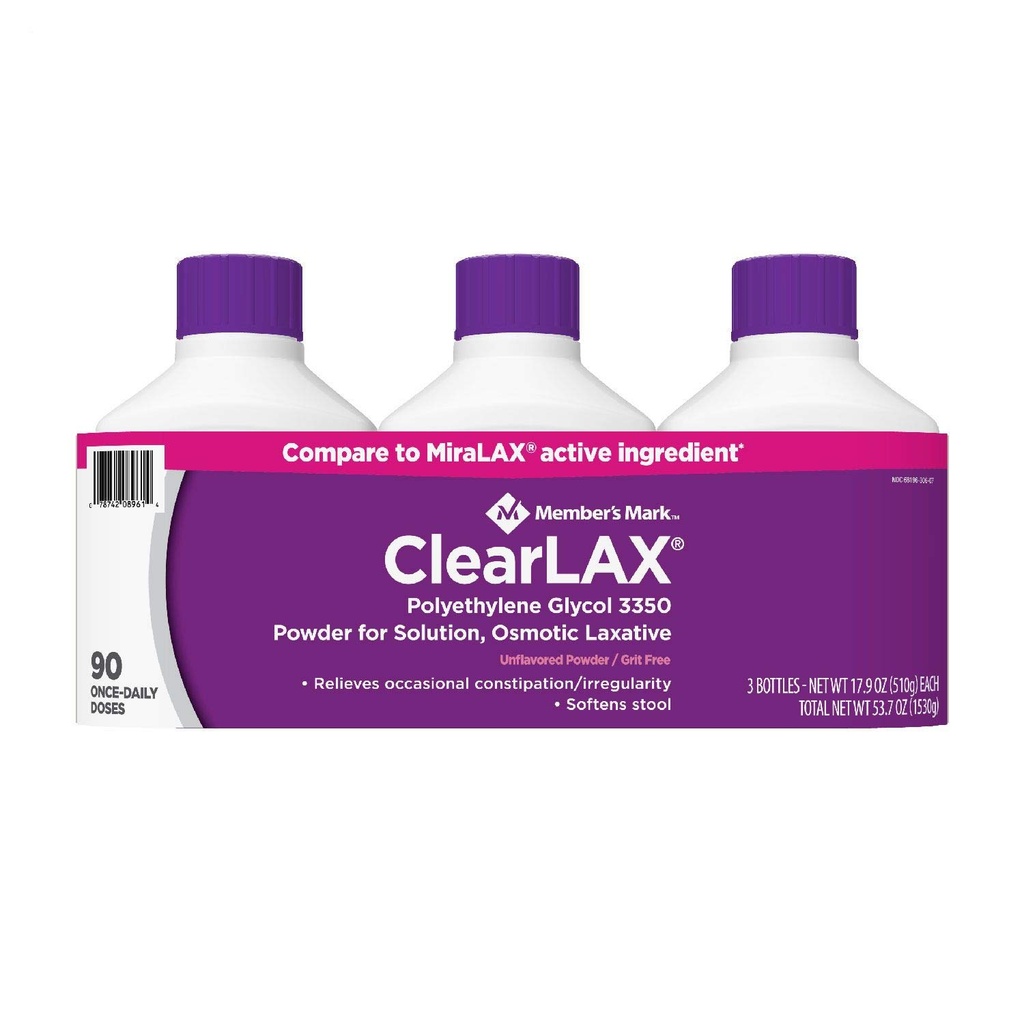 Člen Mark ClearLAX (17.9 Ounce, 3 Pack)
