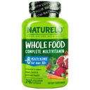 NATURELO All Food Multivitamin pro muže 50 + - s vitamíny, minerály, organické bylinné extrakty - Vegan Vegetarian - pro energii, mozek, srdce a oční zdraví - 240 Kapsle