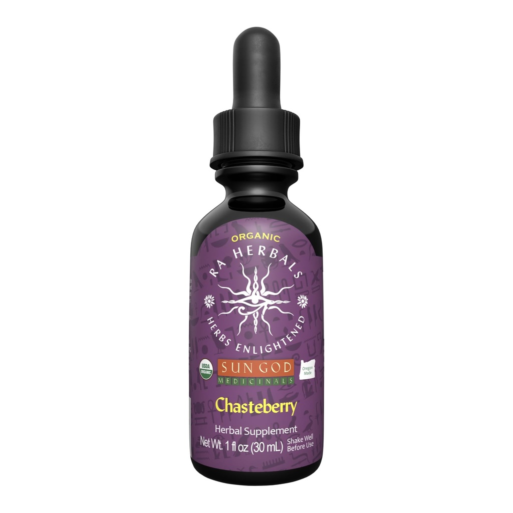 Ra Herbals Organic Chasteberry Extract 124; Vitex Agnus- Castus Herbal tinktura 124; Žena Hormonální Balance & Menstruační podpora 124; USDA Organic, Vegan, Liquid Kaps 124; 1 fl oz