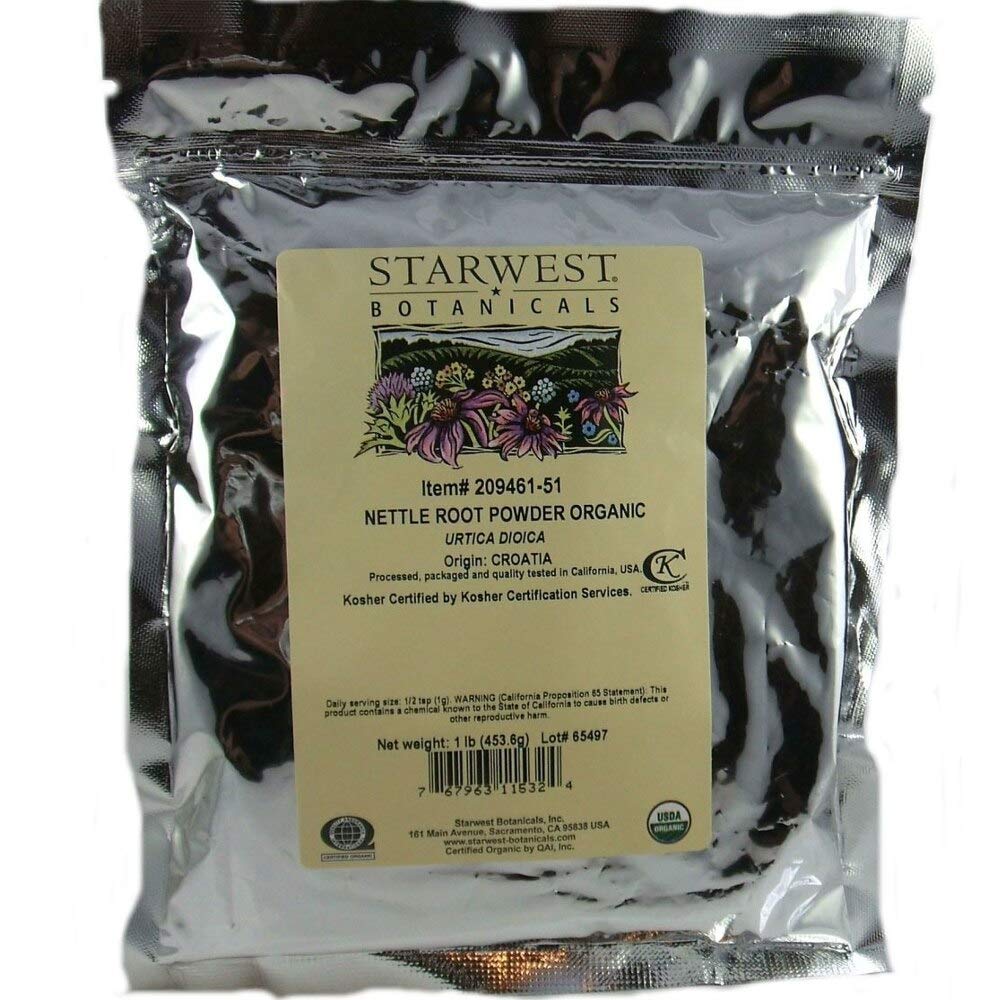 Kořen kopřivy Powder Organic - Urtica Dioica, 1 LB, (Starwest Botanicals)