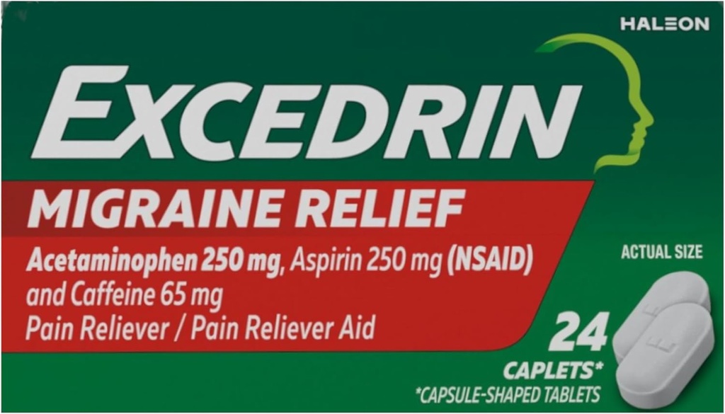 Excedrin Migréna Reliever Caplet 24 ea (balení po 3)