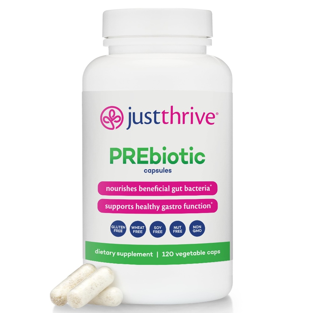 Jen Thrive Prebiotické kapsle - Prebiotická směs pro Gut zdraví a imunitní podpora, 120 Caps