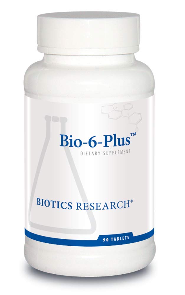 Biotika Výzkum Bio 6 Plus Digestivní Podpora, Podporuje pankreatické funkce, 50.000 NF jednotek Amyláza, 9,300 NF jednotek Lipáza, 50.000 NF jednotek Protéza, Pankreatické a stravitelné Enzymy 90 Tablety