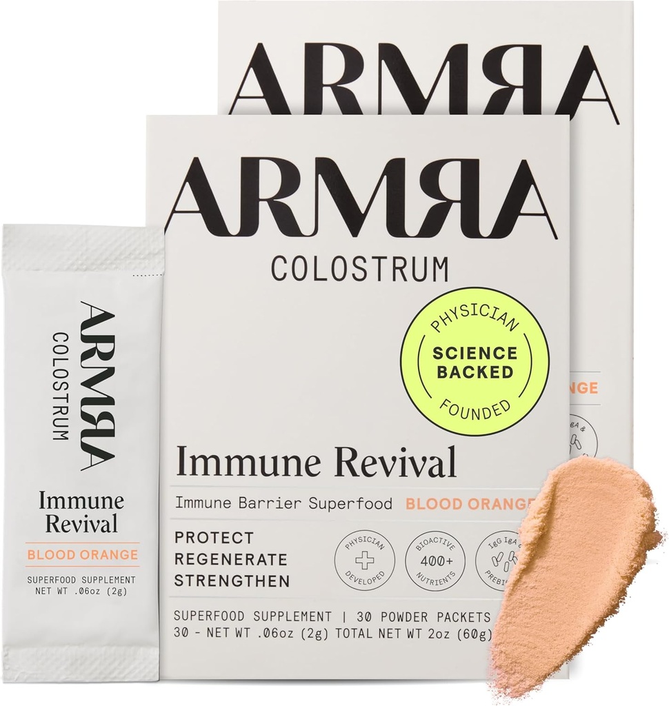 ARMRA Colostrum ™ Powder Orange 124; Krvavý pomeranč 124; Gut Health & Bloating Official 124; Kůže & Vlasy 124; Imunity Official 124; Keto, Gluten & Fat- Free Official 124; 60 Služeb