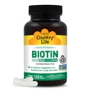 Country Life High- Potency Biotin 10mg - Vegan & gluten- Free Biotin Supplementary for Skin & Nails, Energy Metabolizmus - Biotin 10000mcg Kapsle