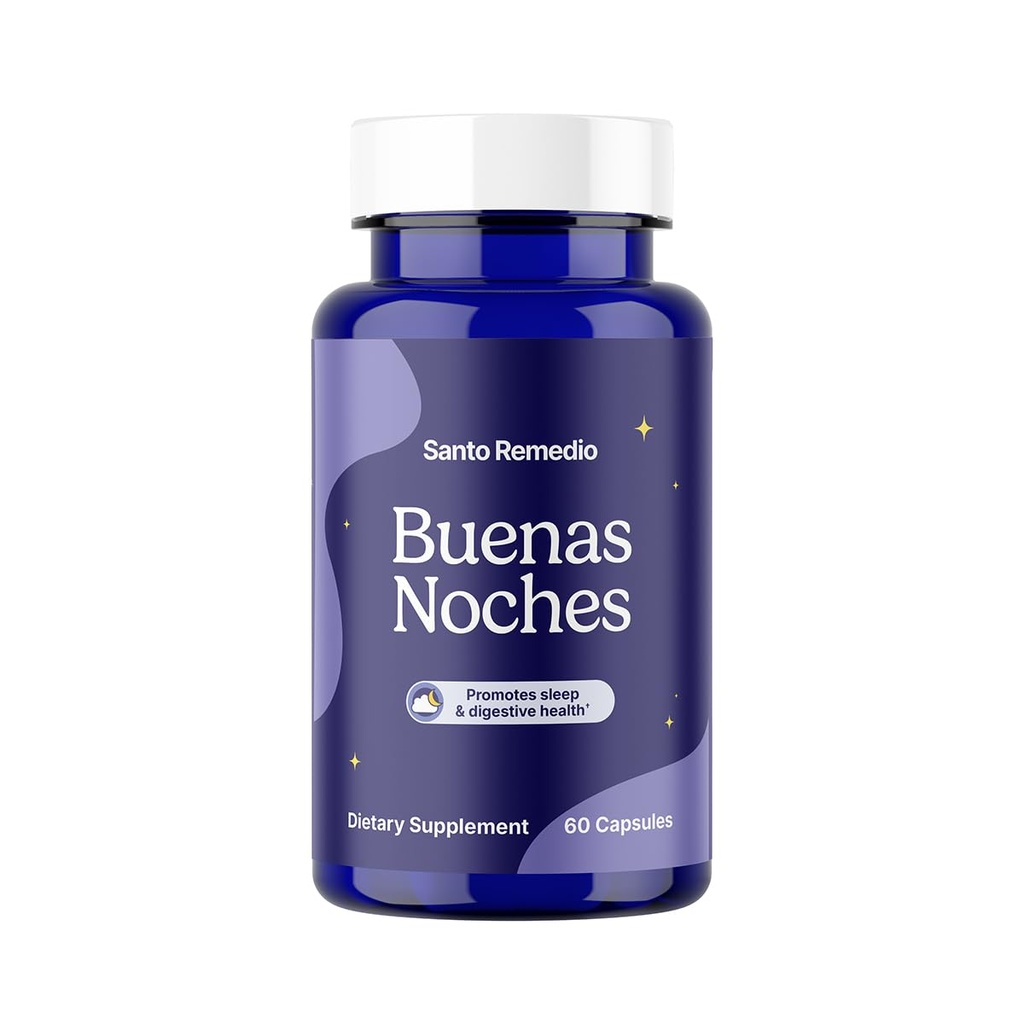 Santo Remedio Buenas Noches, Promotes Sleep, Podporuje trávicí zdraví, Obsahuje Zylaria ®, DE111 ® (Probiotika), Melatonin