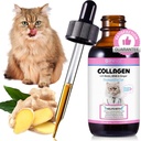 Kolagen pro kočky 2 fl.oz, Tekutý kolagen pro kočky Kapky, Premium Grass- feed Kolagens pro kočičí pleť a coat dodatek, Itch Relief pro kočky s alergie imunitu, s Bovine Collagens, Biotin, MSM