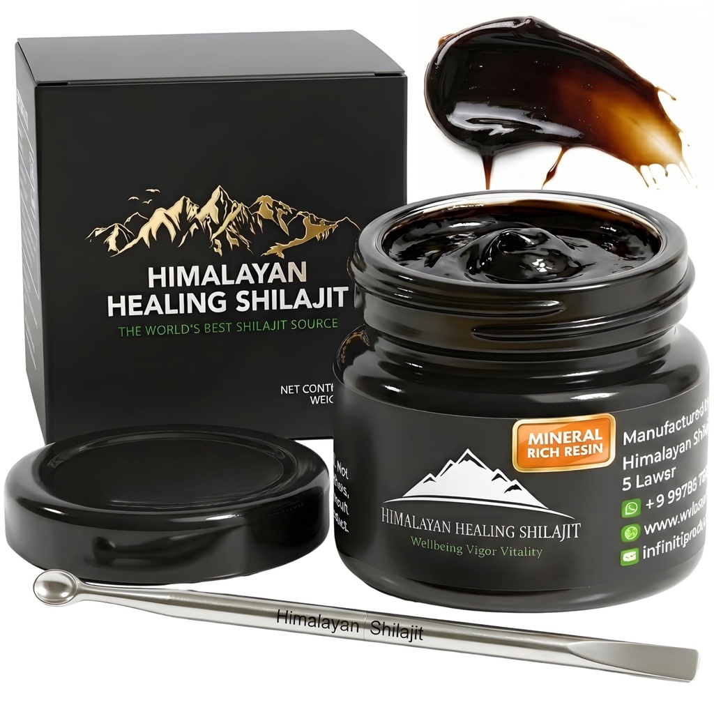 Gold Grade Himalayan Shilajit Resin pro muže a ženy 124; 500MG Max Potency currency 124; Laboratoř testoval 100% organické shilajit s 85 + stopové minerály a Fulvic kyselina pro soustředění, energie a imunitu 30 Gram