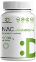 DEAL SUPPLAMENT NAC dodatek (N- Acetyl cystein) 1,000mg per Serving with Reduced Glutathione, 240 Kapsle - Antioxidant Podpora imunitního zdraví, plic, a funkce jater