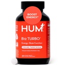 HUM B12 Turbo, vitamin B12 dodatek, Denní podpora energie, vápník pro zdraví kostí, B-12 doplňky vitamínové energie, gluten zdarma, Vegan, Non GMO, 30 Vegan High Potency Tablety