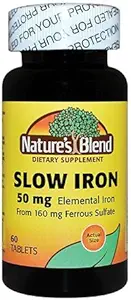Nature 's Blend Iron 50mg, 60 Tablet per Bottle (Balení po 2)