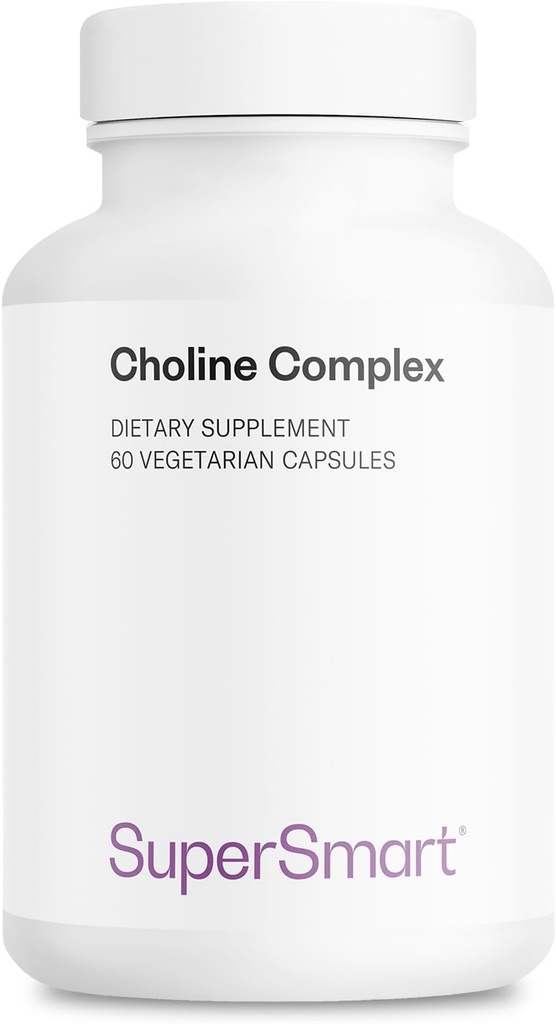 Supersmart - Cholinův komplex (patentovaná a vysoká síla) - s Choline Bitartate, GPC Choline & CDP Choline - High Potency Choline doplňky 124; Non- GMO & gluten zdarma - 60 Vegetariánské kapsle