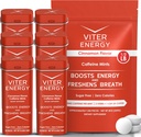 Viter Energy Original Caffeine Mints Skořice Flavor 6 Pack a 1 / 2 Pound Bulk Bag Bundle - 40mg Caffeine, B Vitamíny, Cukr zdarma, Vegan, Výkonný Energy Booster pro Focus a Alerness