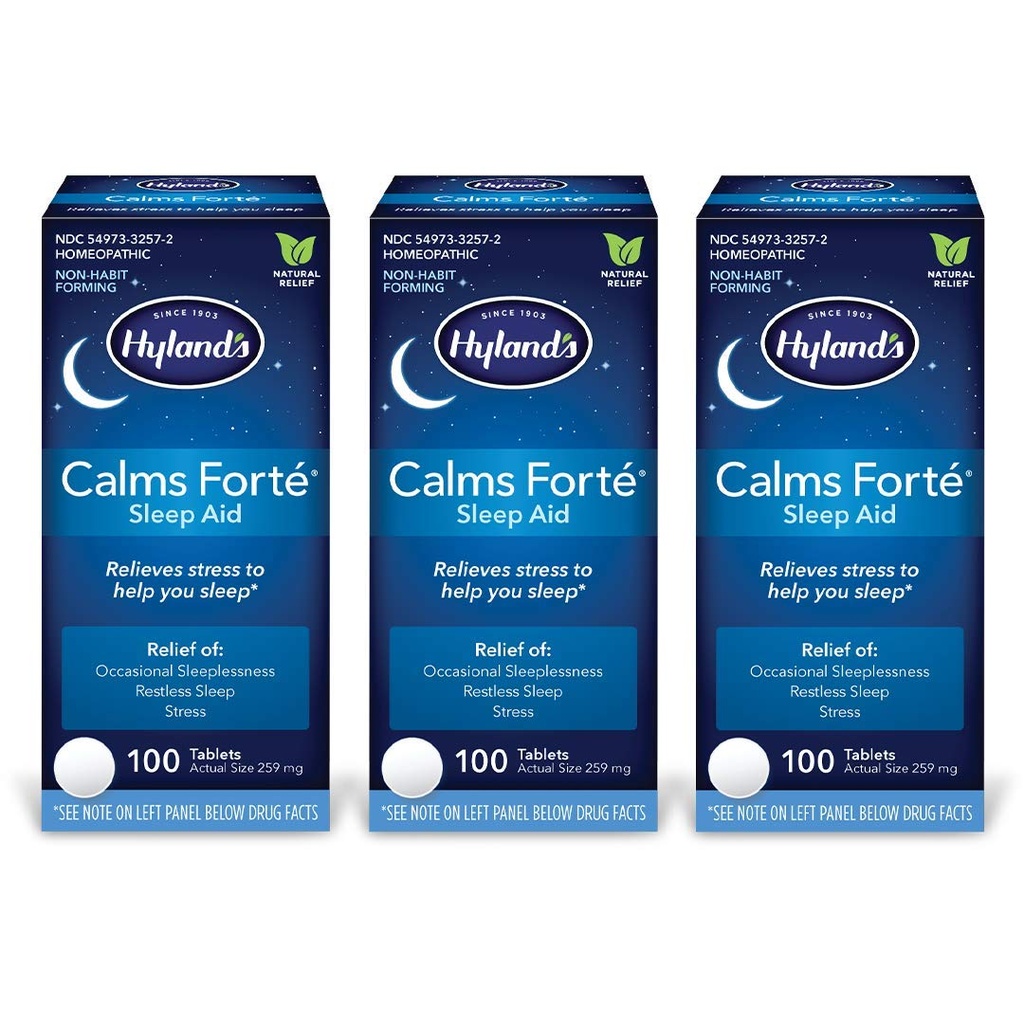 Hyland 's Calms Forte' Sleep Aid Tablet, Natural Relief of Nervous Tension and Occasional Sleepless, 100 Počet (balení po 3)