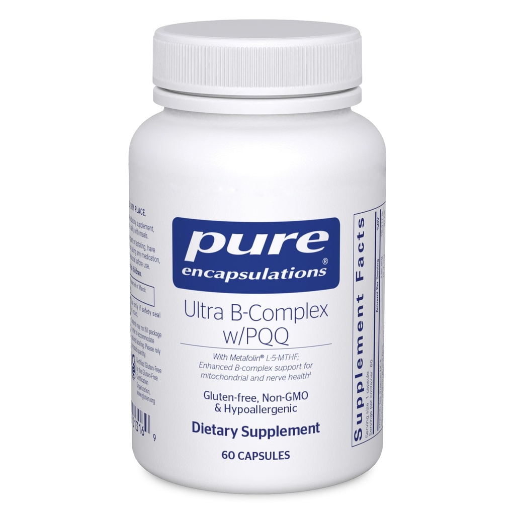 Čisté Enkapsulations Ultra B- Complex s PQQ IR 124; Vitamin B dodatek k podpoře nervů, buněk, methylace, a Mitochondrial zdraví * IR 124; 60 Kapsle