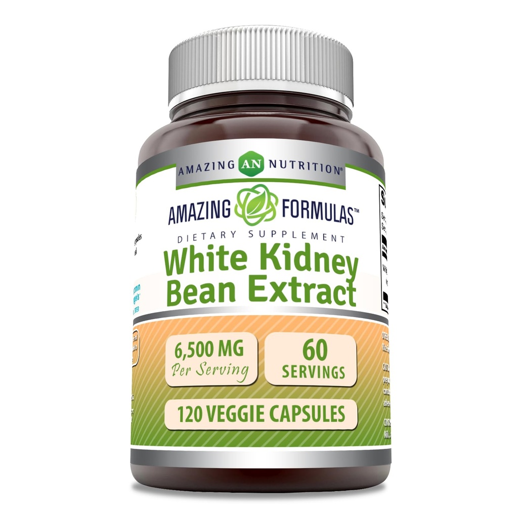 Amazing Applicas White Kidney Bean Extract 6500 Mg CLANE124; Vegetarian Capsules CLANE124; Non- GMO CLANE124; gluten- Free CLANE124; Made in USA (1 balení 124; 120 Počet balení)