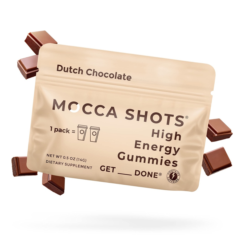 SGC Seattle Gummy Company Caffeine Energy Gummies 12- Pack, Holandská čokoláda Mocca Energy Chews, Nootroppic, Vegan, Plant- based, Gluten Free, 200mg Caffeine