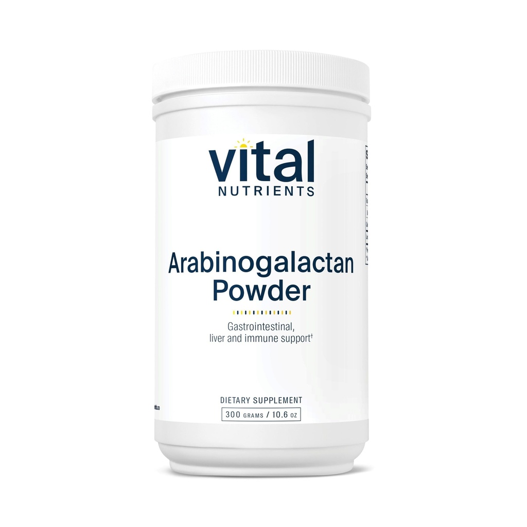 Vital Nutrients Arabinogalactan Powder - Vegan Prebiotic Fiber Supplement for GI Health, Equity, and Immunication Support * - Gluten, Dairy, Soy Free - Non- GMO - 300g