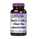 BlueBonnet Vitamin C 500 mg Plus Rosehies Zeleninové kapsle, 180 Počet