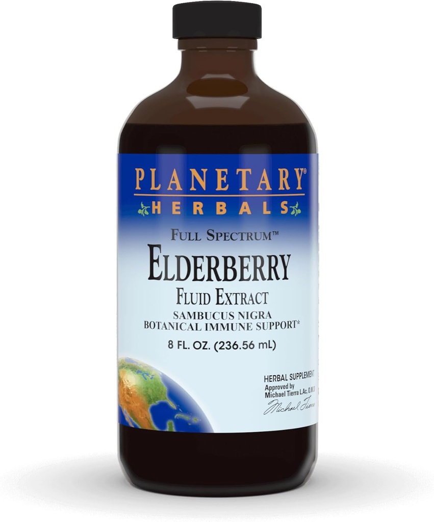 Planetární Herbals Elderberry Fluid Extract, Full Spectrum 5 ml Botanická imunitní podpora - 8 Fluid oz