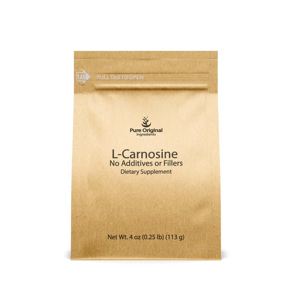 PURE ORIGINAL INGREDIENTS L- Carnosinus Powder (4 oz), Dietní dodatek, Lab- Ověřené, Žádné přísady nebo Fillers