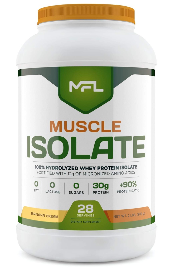 MFL 100% izolát proteinu l 30g proteinu l 12g aminokyseliny l Keto Friendly l Low Carbs l 2 lbs. (Banánový krém)