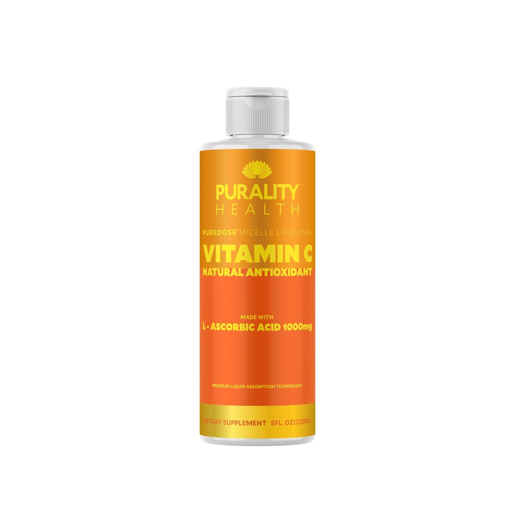 PURALITA ZDRAVOTNÍ vitamin C Liquid Supplement 1000mg per Serving, Micelle Liposomal Enhanced Absorpce, Non- GMO, Gluten Free, Vegan, 15 Day Supply