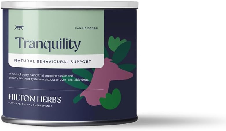 Hilton Byliny Psí Tranquility Dodatek pro úzkost / Nervy / Stres u psů, 4.4 oz Tub